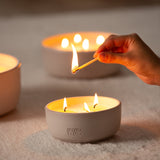 Vela de cerámica BLANCO 17 en ambiente hogar | Decoragloba