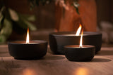 Vela de cerámica NEGRO EXTERIOR 17 en ambiente hogar | Decoragloba